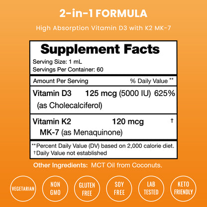 Vitamin D3 + K2 Drops