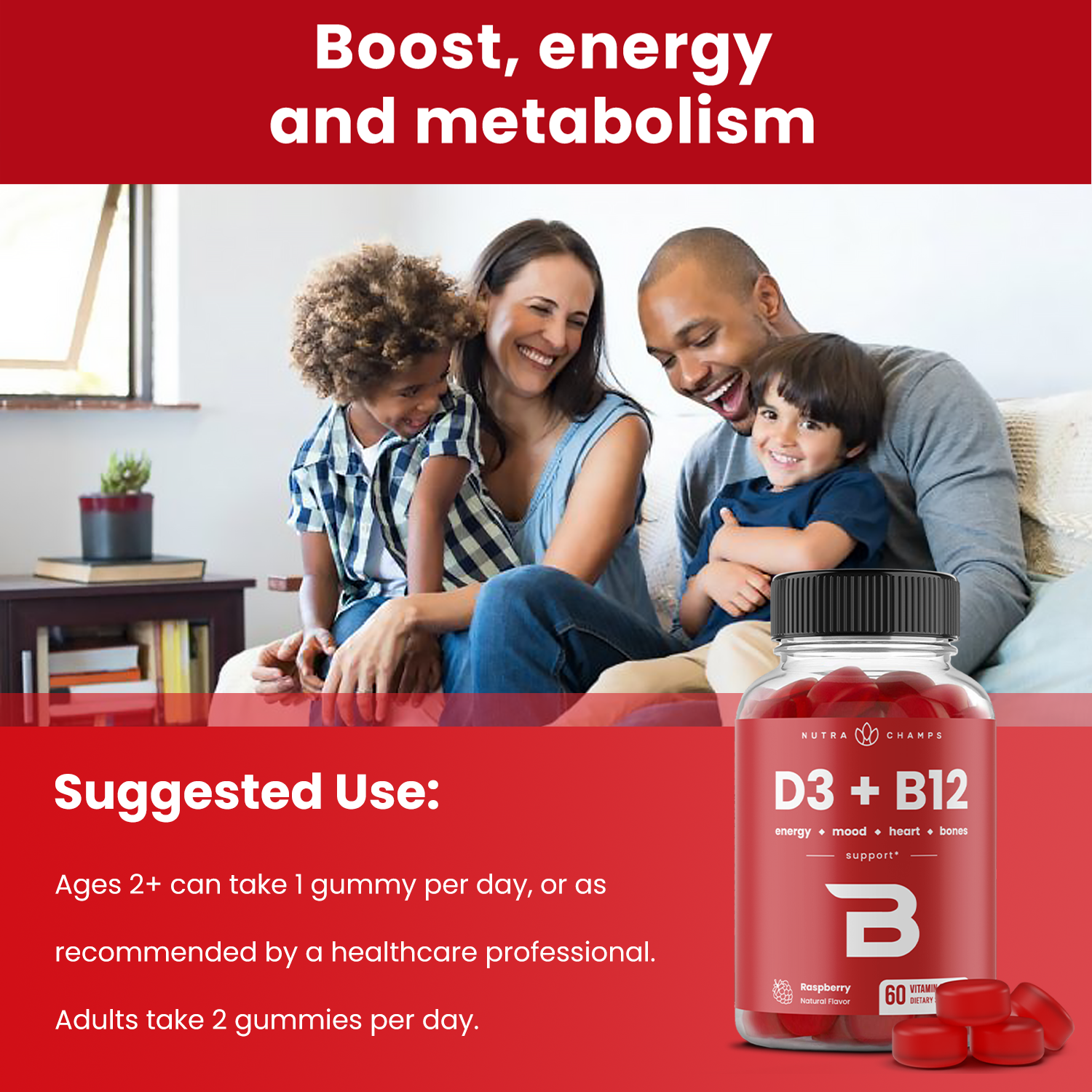 Vitamin D3 & B12 Gummies - Free for Life