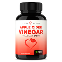 Front View of the NutraChamps Apple Cider Vinegar Supplement Bottle  